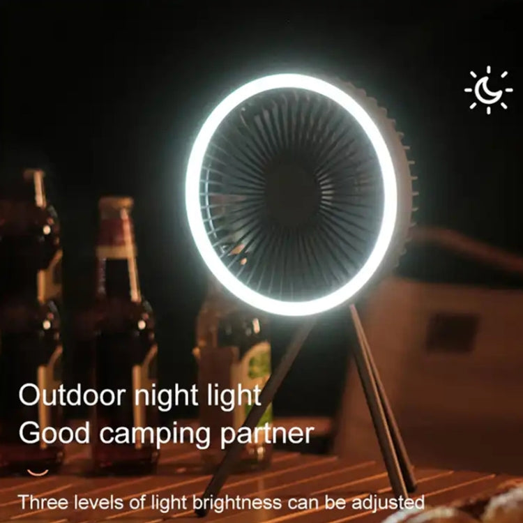 DQ212 10000mAh Outdoor Portable Camping Fan Tent Hanging Vertical Light(Black Grey)