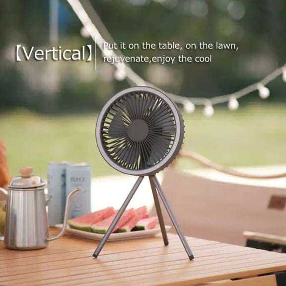 DQ212 10000mAh Outdoor Portable Camping Fan Tent Hanging Vertical Light(Black Grey)