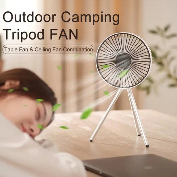 DQ213 4000mAh Outdoor Portable Camping Fan Tent Hanging Vertical Light(Black Grey)
