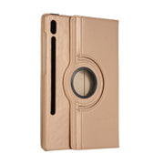 For Samsung Galaxy Tab S9 360 Degrees Rotation Holder Litchi Texture Leather Tablet Case(Golden)