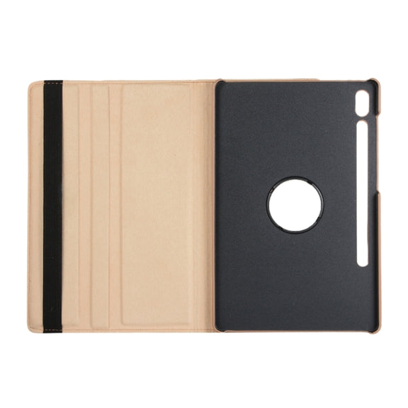 For Samsung Galaxy Tab S9 360 Degrees Rotation Holder Litchi Texture Leather Tablet Case(Golden)