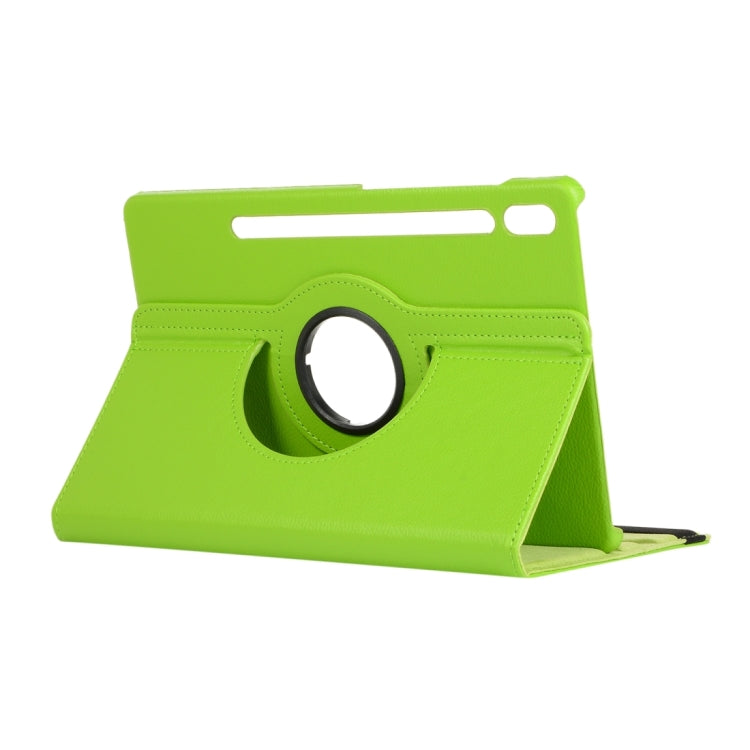 For Samsung Galaxy Tab S10 FE / S9 FE / S9 Litchi Texture 360 Degrees Rotation Holder Leather Tablet Case(Green)