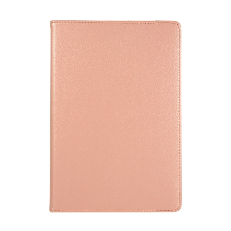 For Samsung Galaxy Tab S9+ / Tab S10+ Litchi Texture 360 Degrees Rotation Holder Leather Tablet Case(Rose Gold)