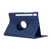 For Samsung Galaxy Tab S9+ / Tab S10+ 360 Degrees Rotation Holder Litchi Texture Leather Tablet Case(Blue)