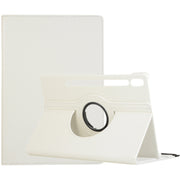 For Samsung Galaxy Tab S9+ / Tab S10+ 360 Degrees Rotation Holder Litchi Texture Leather Tablet Case(White)