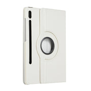 For Samsung Galaxy Tab S9+ / Tab S10+ 360 Degrees Rotation Holder Litchi Texture Leather Tablet Case(White)
