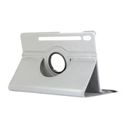 For Samsung Galaxy Tab S9+ / Tab S10+ 360 Degrees Rotation Holder Litchi Texture Leather Tablet Case(Silver)