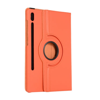 For Samsung Galaxy Tab S9 Ultra Litchi Texture 360 Degrees Rotation Holder Leather Tablet Case(Orange) - Galaxy Tab S9 Ultra Cases by PMC Jewellery | Online Shopping South Africa | PMC Jewellery | Buy Now Pay Later Mobicred