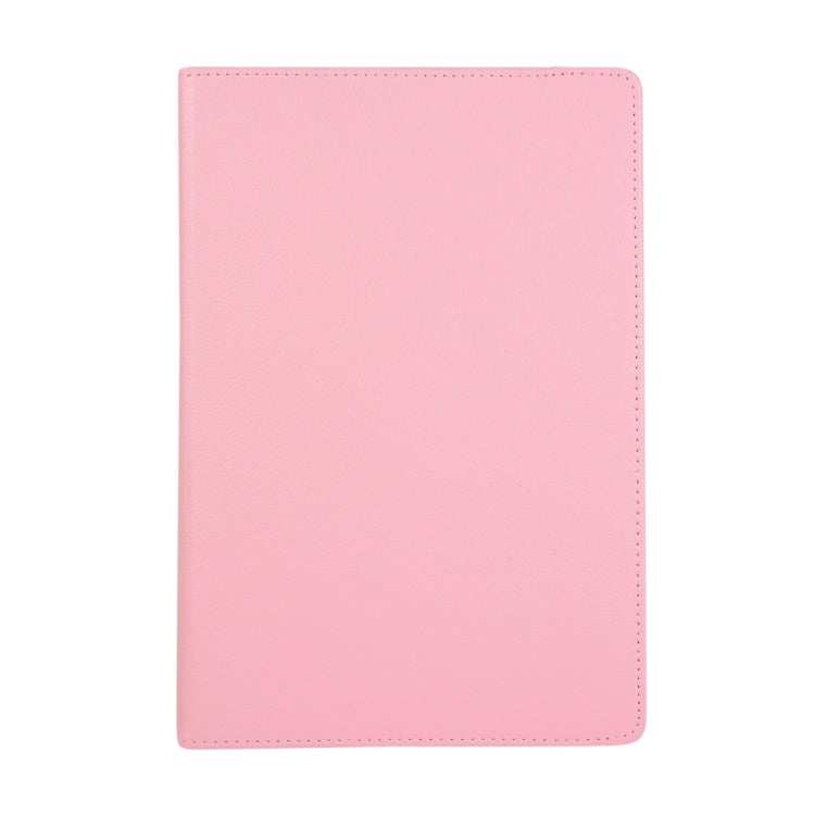 For Samsung Galaxy Tab S9 Ultra 360 Degrees Rotation Holder Litchi Texture Leather Tablet Case(Pink)
