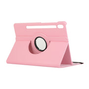 For Samsung Galaxy Tab S9 Ultra 360 Degrees Rotation Holder Litchi Texture Leather Tablet Case(Pink)