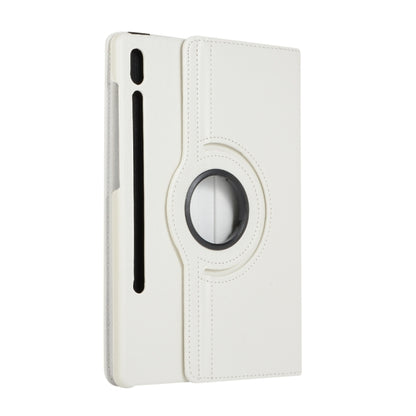 For Samsung Galaxy Tab S9 Ultra Litchi Texture 360 Degrees Rotation Holder Leather Tablet Case(White) - free shipping - PMC Jewellery - Order now!