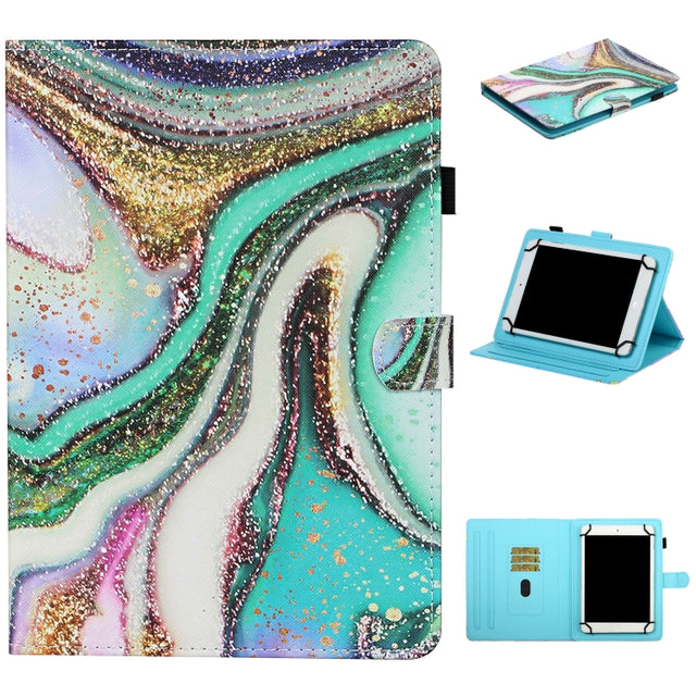 For 10 inch Universal Tablet Colored Drawing Stitching Horizontal Flip Leather Case with Holder & Card Slots & Anti-skid strip(Colored Sand)