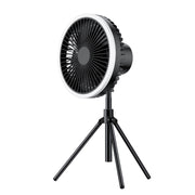 DQ216 10000mAh Outdoor Portable Liftable Swivel Head Camping Fan Tent Hanging Vertical Colorful Light with Remote Control(Black)