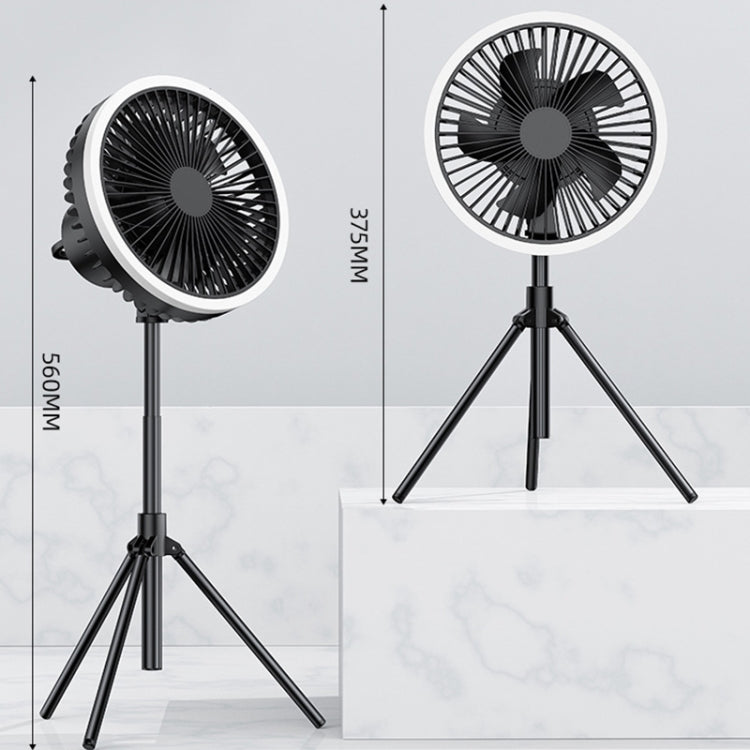 DQ216 10000mAh Outdoor Portable Liftable Swivel Head Camping Fan Tent Hanging Vertical Colorful Light with Remote Control(Khaki) - Electric Fans by PMC TechLife | Online Shopping South Africa | PMC TechLife | Buy Now Pay Later Mobicred