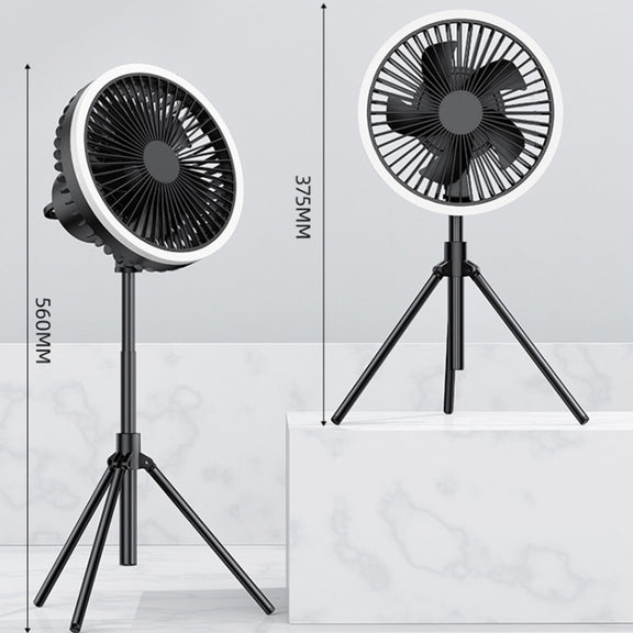 DQ216 10000mAh Outdoor Portable Liftable Swivel Head Camping Fan Tent Hanging Vertical Colorful Light with Remote Control(Khaki)