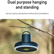 DQ216 10000mAh Outdoor Portable Liftable Swivel Head Camping Fan Tent Hanging Vertical Colorful Light with Remote Control(Black)