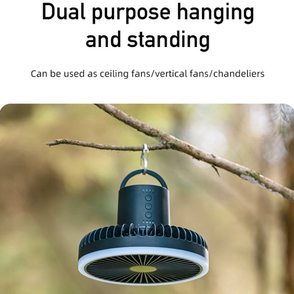 DQ216 10000mAh Outdoor Portable Liftable Swivel Head Camping Fan Tent Hanging Vertical Colorful Light with Remote Control(Avocado Green)
