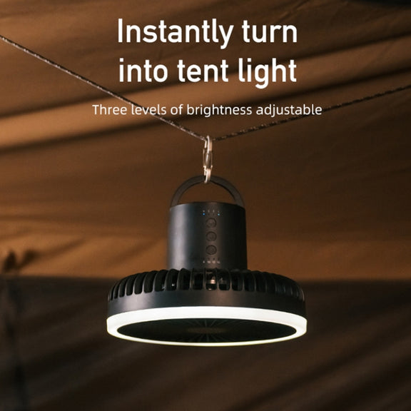 DQ216 10000mAh Outdoor Portable Liftable Swivel Head Camping Fan Tent Hanging Vertical Colorful Light with Remote Control(Black)