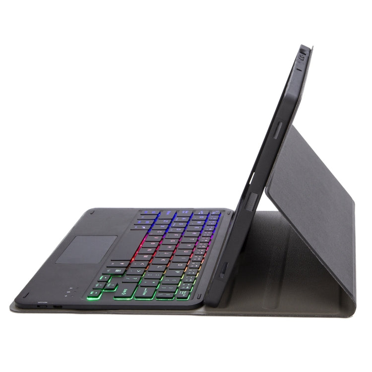 For Samsung Galaxy Tab S9 Candy Color Touch Backlight Bluetooth Keyboard Leather Tablet Case with Pen Holder(Black) - Samsung Keyboard by PMC TechLife | Online Shopping South Africa | PMC TechLife