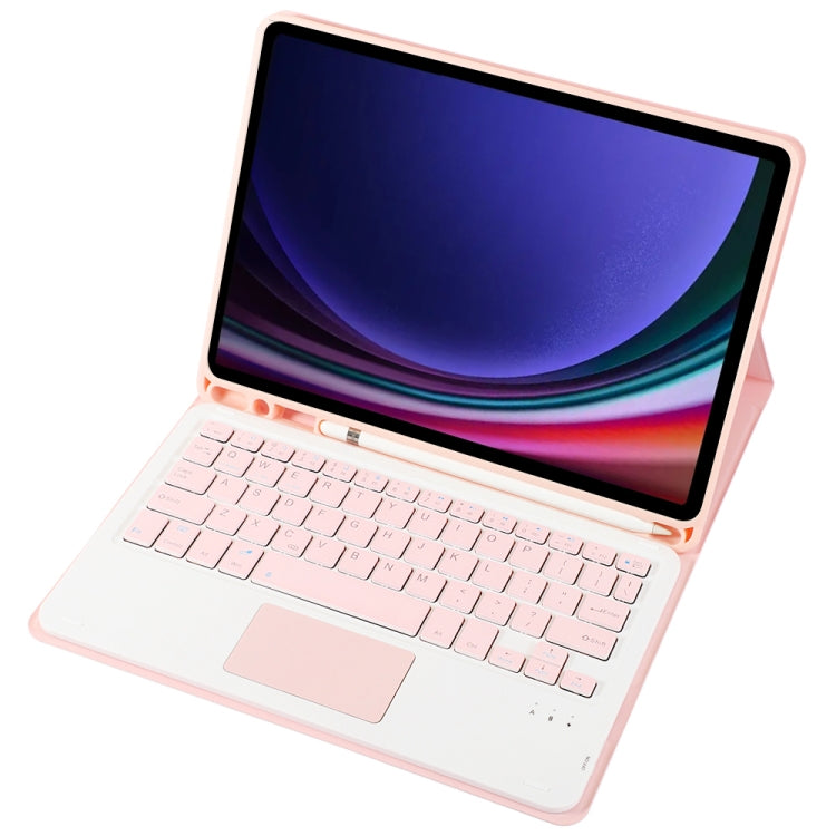 For Samsung Galaxy Tab S9 FE / 10 FE A710B-A Candy Color TPU Touch Bluetooth Keyboard Leather Tablet Case with Pen Holder(Pink) - Samsung Keyboard by PMC TechLife | Online Shopping South Africa | PMC TechLife | Buy Now Pay Later Mobicred