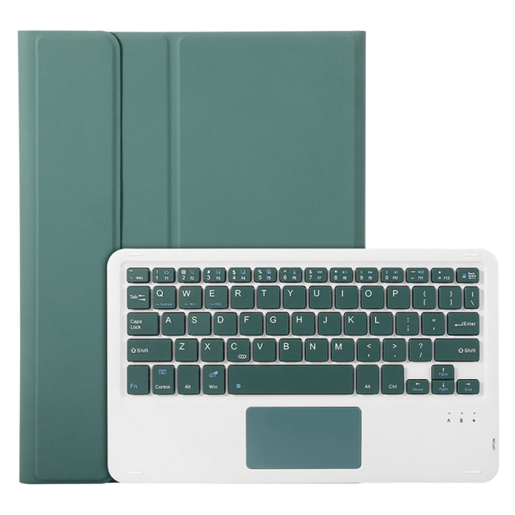 For Samsung Galaxy Tab S9 FE A710B-A Candy Color TPU Touch Bluetooth Keyboard Leather Tablet Case with Pen Holder(Dark Green) - Samsung Keyboard by PMC TechLife | Online Shopping South Africa | PMC TechLife