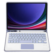 For Samsung Galaxy Tab S9 FE / 10 FE A710B-A Candy Color TPU Touch Bluetooth Keyboard Leather Tablet Case with Pen Holder(Purple)