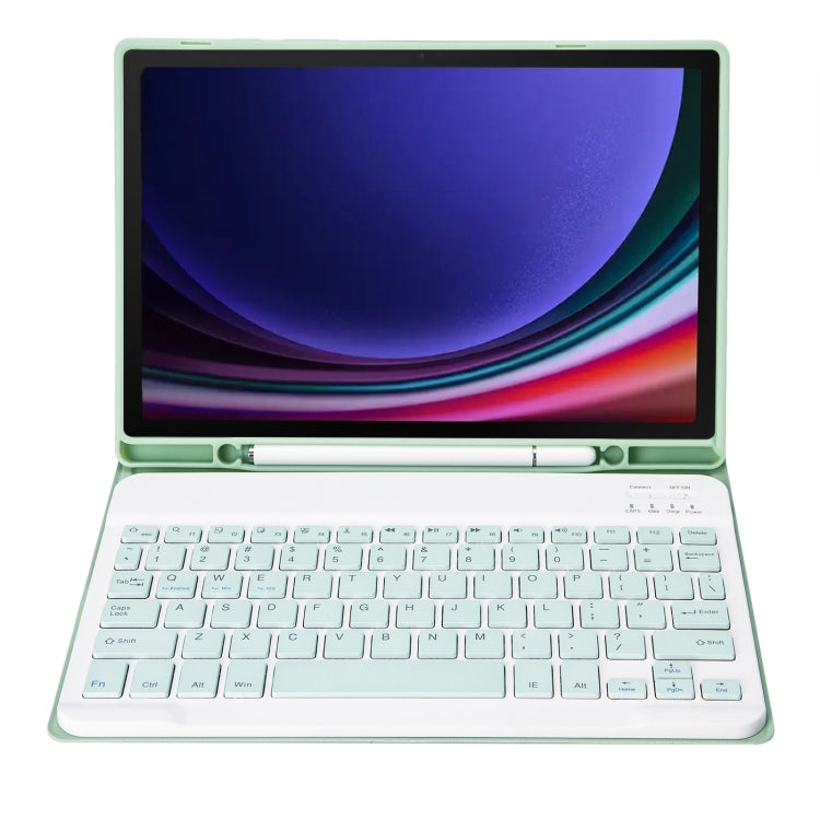 For Samsung Galaxy Tab S9 A710B Candy Color TPU Bluetooth Keyboard Leather Tablet Case with Pen Holder(Light Green) - Samsung Keyboard by PMC TechLife | Online Shopping South Africa | PMC TechLife