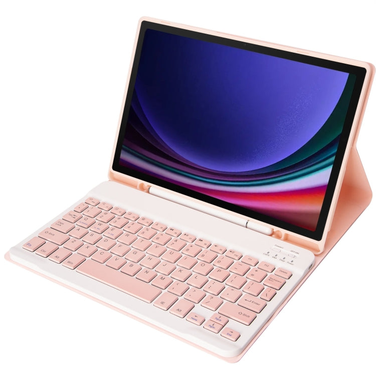 For Samsung Galaxy Tab S9 A710B Candy Color TPU Bluetooth Keyboard Leather Tablet Case with Pen Holder(Pink) - Samsung Keyboard by PMC TechLife | Online Shopping South Africa | PMC TechLife | Buy Now Pay Later Mobicred
