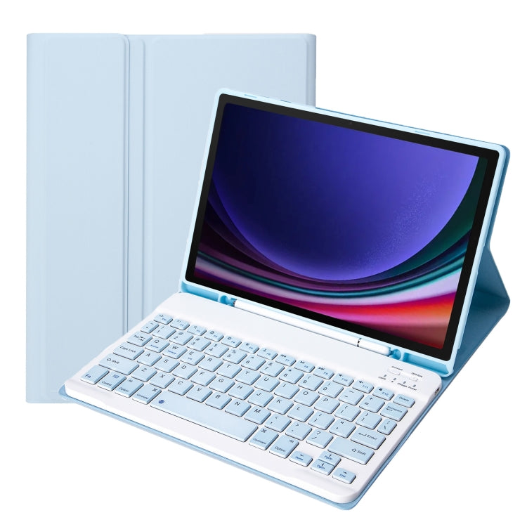 For Samsung Galaxy Tab S9 FE / S10 FE A710B Candy Color TPU Bluetooth Keyboard Leather Tablet Case with Pen Holder(Ice Blue) - free shipping - PMC TechLife - Order now!