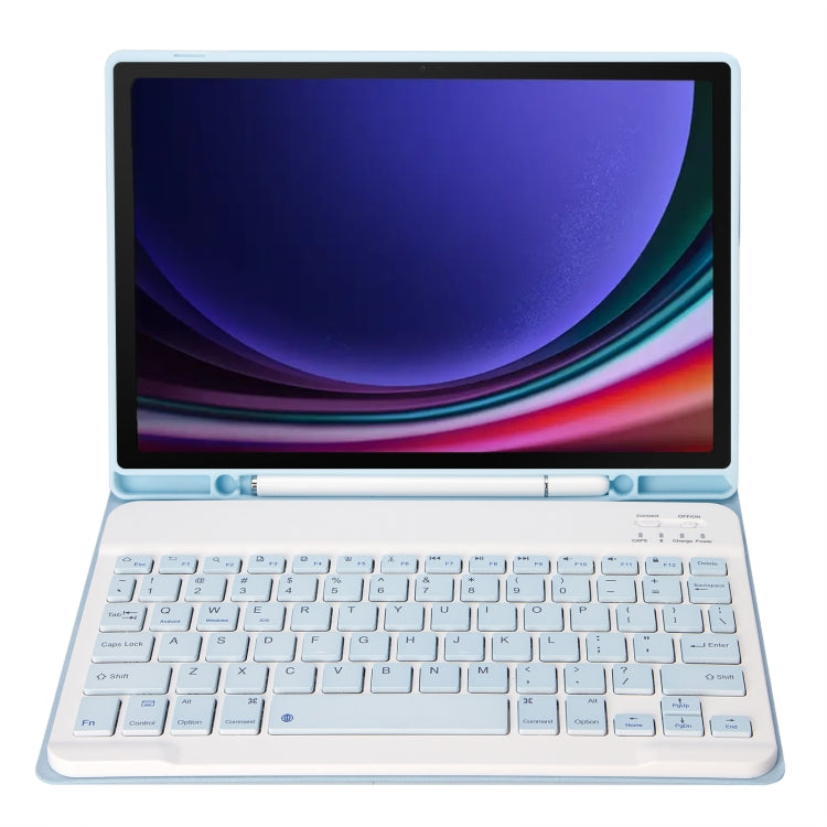 For Samsung Galaxy Tab S9 FE / S10 FE A710B Candy Color TPU Bluetooth Keyboard Leather Tablet Case with Pen Holder(Ice Blue) - free shipping - PMC TechLife - Order now!