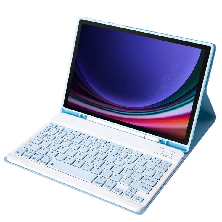 For Samsung Galaxy Tab S9 FE / S10 FE A710B Candy Color TPU Bluetooth Keyboard Leather Tablet Case with Pen Holder(Ice Blue) - free shipping - PMC TechLife - Order now!