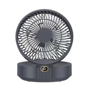 WSK302 4000mAh Swivel Head Wall Mounted Fan with Night Light(Black)