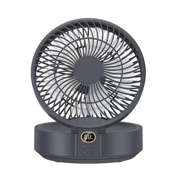 WSK302 4000mAh Swivel Head Wall Mounted Fan with Night Light(Black)