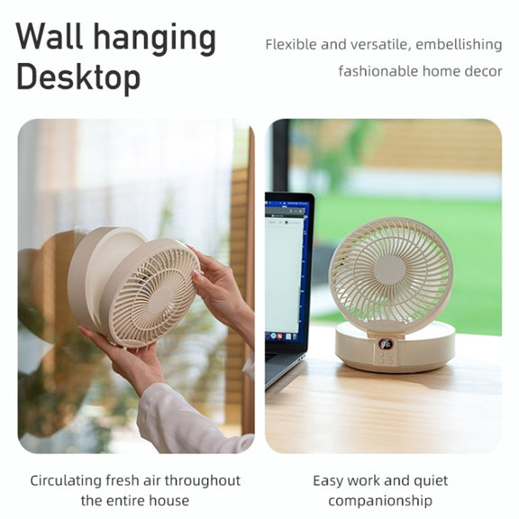 WSK302 4000mAh Swivel Head Wall Mounted Fan with Night Light(Pink)
