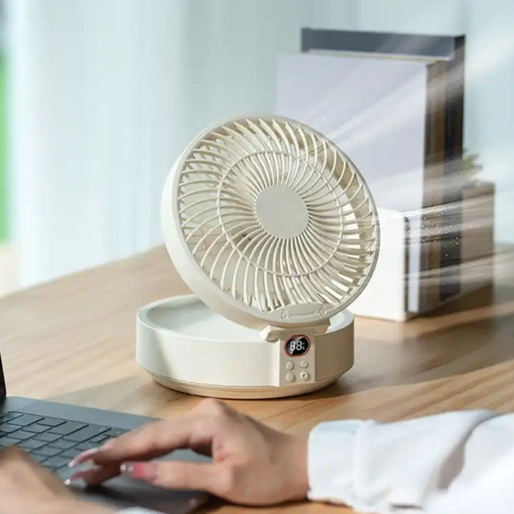 WSK302 4000mAh Swivel Head Wall Mounted Fan with Night Light(Pink)