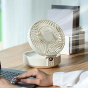WSK302 4000mAh Swivel Head Wall Mounted Fan with Night Light(Black)