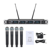 XTUGA A140-H Wireless Microphone System 4 Channel UHF Handheld Microphone(AU Plug)