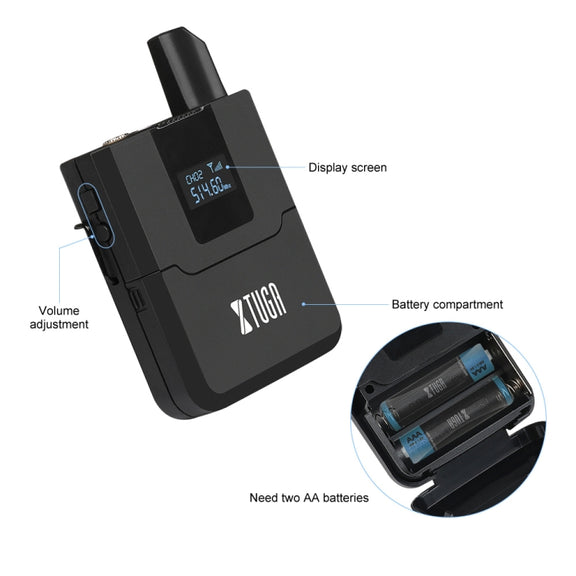 XTUGA A140-H Wireless Microphone System 4 Channel UHF Handheld Microphone(AU Plug)