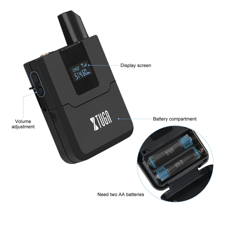 XTUGA A140-H Wireless Microphone System 4 Channel UHF Handheld Microphone(UK Plug)