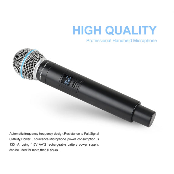 XTUGA A140-HB Wireless Microphone System 4 Channel Handheld Lavalier Headset Microphone(AU Plug)