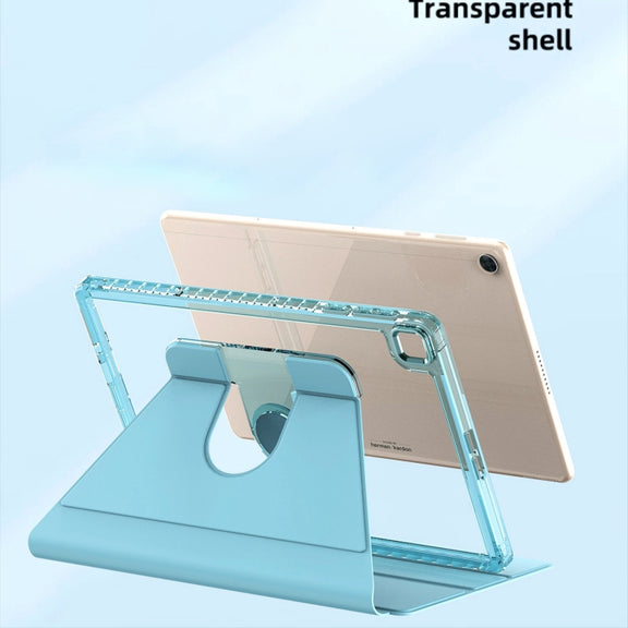 For Huawei MatePad T10 / T10S Clear 360 Rotation Stand Smart Leather Tablet Case(Baby Blue)