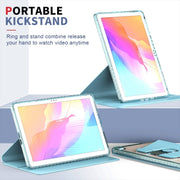 For Huawei MatePad T10 / T10S Clear 360 Rotation Stand Smart Leather Tablet Case(Baby Blue)