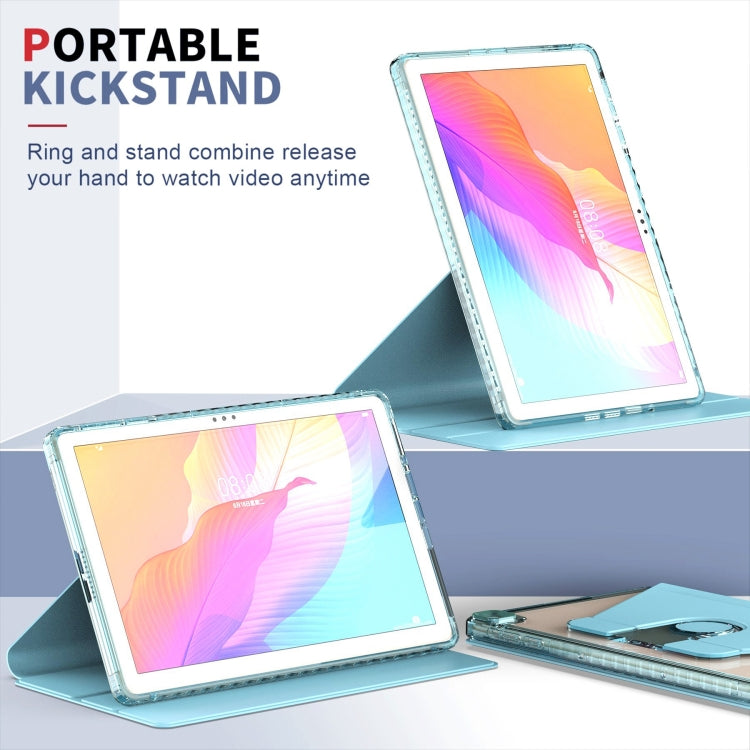 For Huawei MatePad T10 / T10S Clear 360 Rotation Stand Smart Leather Tablet Case(Baby Blue)