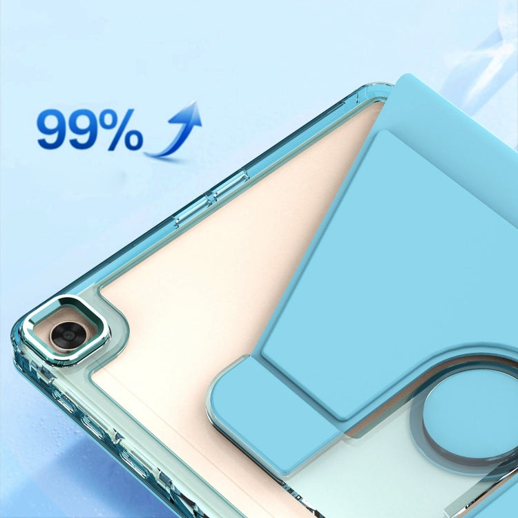 For Huawei MatePad T10 / T10S Clear 360 Rotation Stand Smart Leather Tablet Case(White) - Huawei by PMC TechLife | Online Shopping South Africa | PMC TechLife | Buy Now Pay Later Mobicred