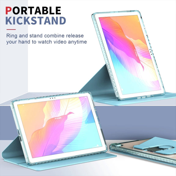 For Huawei MatePad T10 / T10S Clear 360 Rotation Stand Smart Leather Tablet Case(Purple)