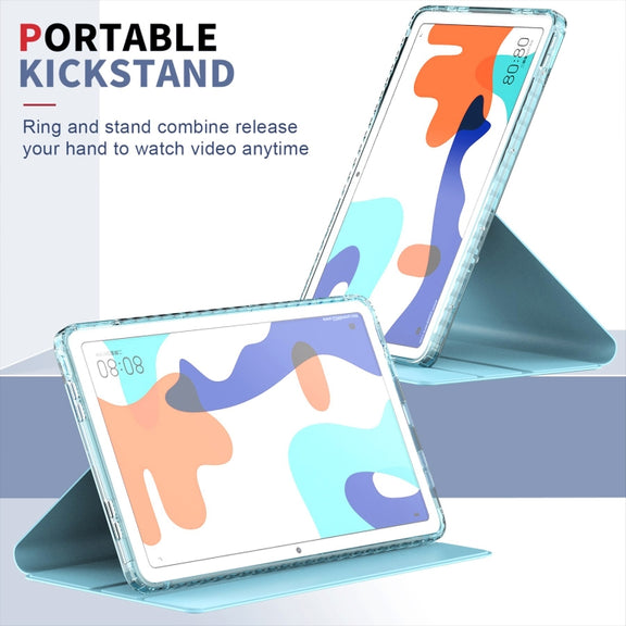 For Huawei MatePad 10.4 Clear 360 Rotation Stand Smart Leather Tablet Case(White)