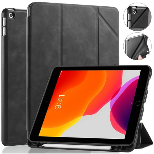 For iPad 10.2 2021 / 2020 / 2019 DG.MING See Series Horizontal Flip Leather Case with Holder & Pen Holder(Black) - free shipping - PMC Jewellery - Order now!