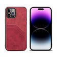 For iPhone 15 Pro Max Denior PU Dual Card Slot Back Cover Phone Case(Red) - iPhone 15 Pro Max Cases by Denior | Online Shopping South Africa | PMC TechLife | Buy Now Pay Later Mobicred