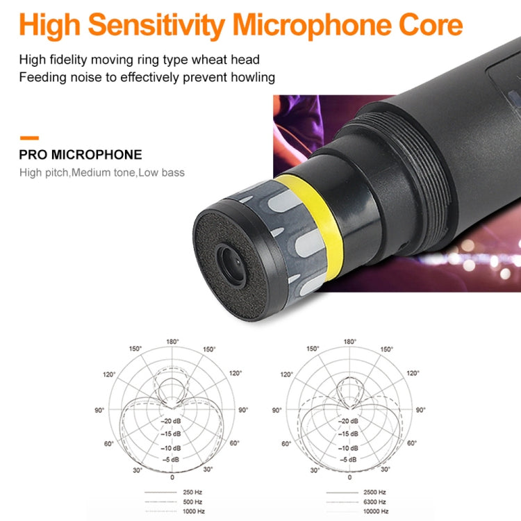 XTUGA S400 Professional 4-Channel UHF Wireless Microphone System with 4 Handheld Microphone(EU Plug) - Microphone by XTUGA | Online Shopping South Africa | PMC TechLife | Buy Now Pay Later Mobicred