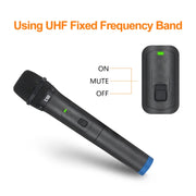 XTUGA S400 Professional 4-Channel UHF Wireless Microphone System with 4 Handheld Microphone(UK Plug)